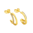 E0286 Vintage Medieval Style Romantic Elegant Double Layer Earrings Brass Plated18k Fashionable Earrings