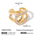 Cubic Zirconia 18K Gold-Tone Stainless Steel Ring with gold-tone stainless steel construction