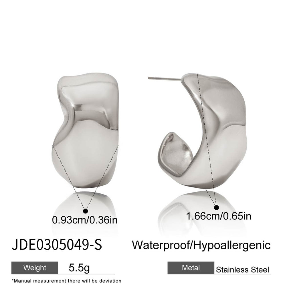 Geometric Earrings Classic Studs Stainless Steel Jewelry for Women Non-Fading Ear Accessories