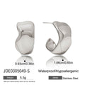 Geometric Gold-Tone Stainless Steel Stud Earrings — Refined Profile with a stud design profile