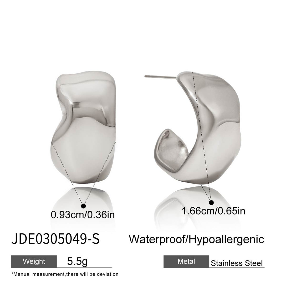 Geometric Earrings Classic Studs Stainless Steel Jewelry for Women Non-Fading Ear Accessories