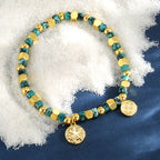 B0270 Vintage and Starfish Round African Turquoise Beaded Bohemian Fashion Bracelet
