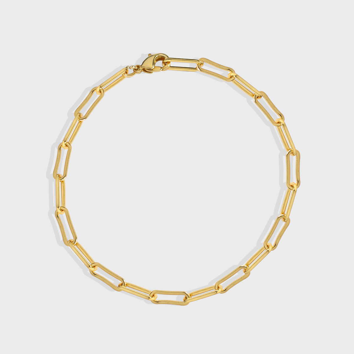 B0080 Ornament Unisex Fashion Simple gold Paperclip Chain Bracelet