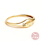 S925Sterling Silver Twelve Constellations Star Diamond Women's Ring Ring Creative Style Ring