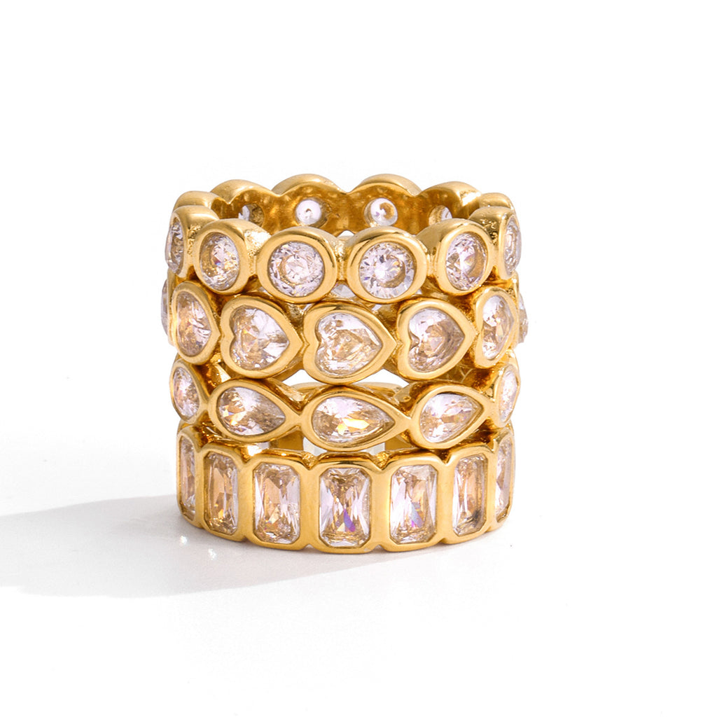 Heart-shaped Ring for Women, Non-fading Jewelry, Stainless Steel Accessories