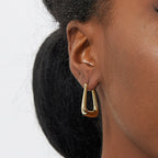 E0297 Triangle Earrings for Women Copper Plated Real Gold French Style Geometric Minimalist Ear Clips Versatile Ear Jewelry