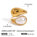 Gold-Tone Stainless Steel Pearl Ring — Contemporary Style with a refined design profile