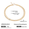 Gold-Plated Stainless Steel Layered Necklace with Chain Detail — alternate angle — jewelry finish and design detail