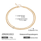 Double Layer Stacked Necklace Collarbone Chain Stainless Steel Jewelry Non-Fading