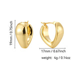 E0392 S925Irregular Arc Smooth Earrings for Women Copper Plated Real Gold Minimalist Style Ear Jewelry