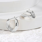 E0340 Minimalist Geometric Egg-shaped Earrings Minimalist Personality Metal Cyberpunk Earrings Accessories