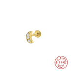 S925Sterling Silver Creative Geometric Flower Flat Head Threaded Piercing Earrings Hot Selling Ear Bone Studs