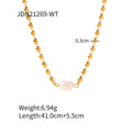 Pearl Stainless Steel Gold-Plated Necklace — alternate product view — jewelry finish and design detail