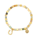 B0264 Copper plating18k Gold Fashion Stone Bracelet Bohemian Horseshoe Beads