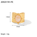 Sculptural 18K Gold-Plated Stainless Steel Open Ring — alternate product view — jewelry finish and design detail