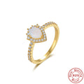 Opal Square 925 Sterling Silver Ring — design contour — jewelry finish and design detail