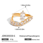 2H Zircon Ring Non-Fading Jewelry Women's Ring Stainless Steel Accessories