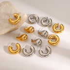 Stainless Steel Water Drop Earrings Geometric Earrings Ear Clip Jewelry earrings