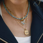 Devil's Eye Necklace Blue Turquoise Collarbone Chain Stainless Steel Jewelry