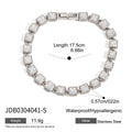 18K Gold-Plated Cubic Zirconia Stainless Steel Bracelet — close-up detail — jewelry finish and design detail