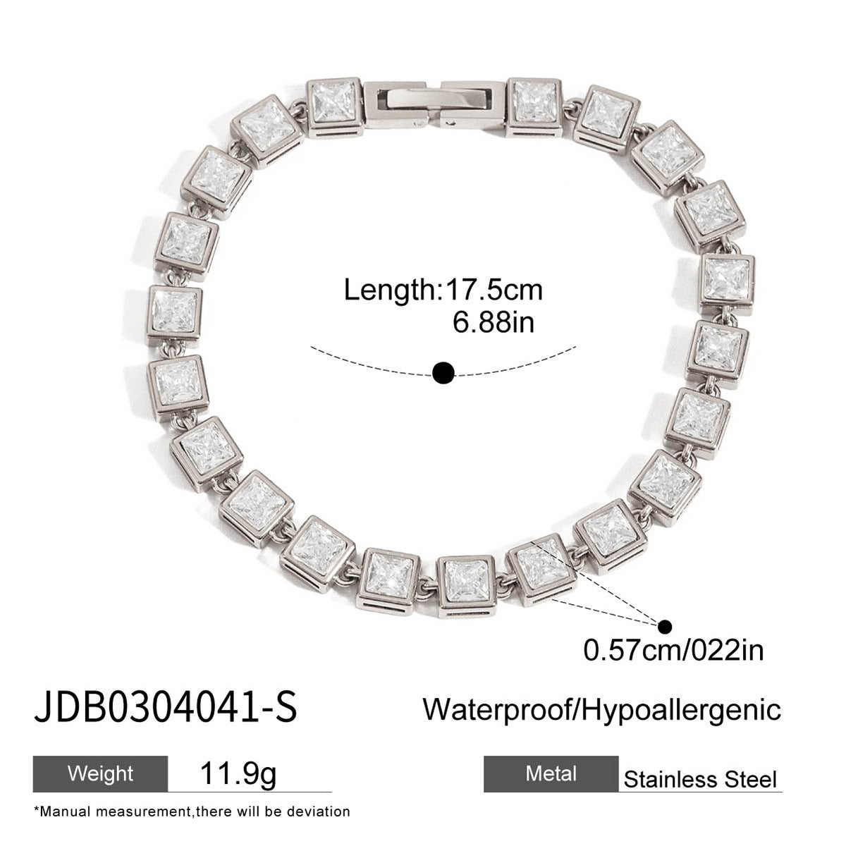 Stainless Steel Zircon Bracelet Jewelry for Women18k Gold