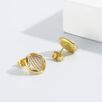 S925Silver Needle Fashion Micro Inlaid Four-Leaf Clover Earrings Simple Round Stud Earrings Jewelry