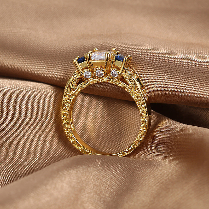 R0369 Fashionable Square Zirconia Ring for Women