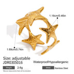 Ocean Ring Non-Fading Open Bracelet for Women Stainless Steel Jewelry