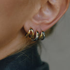 Earrings, ear hoops, non-fading ear clips, stainless steel jewelry18k Gold Earrings
