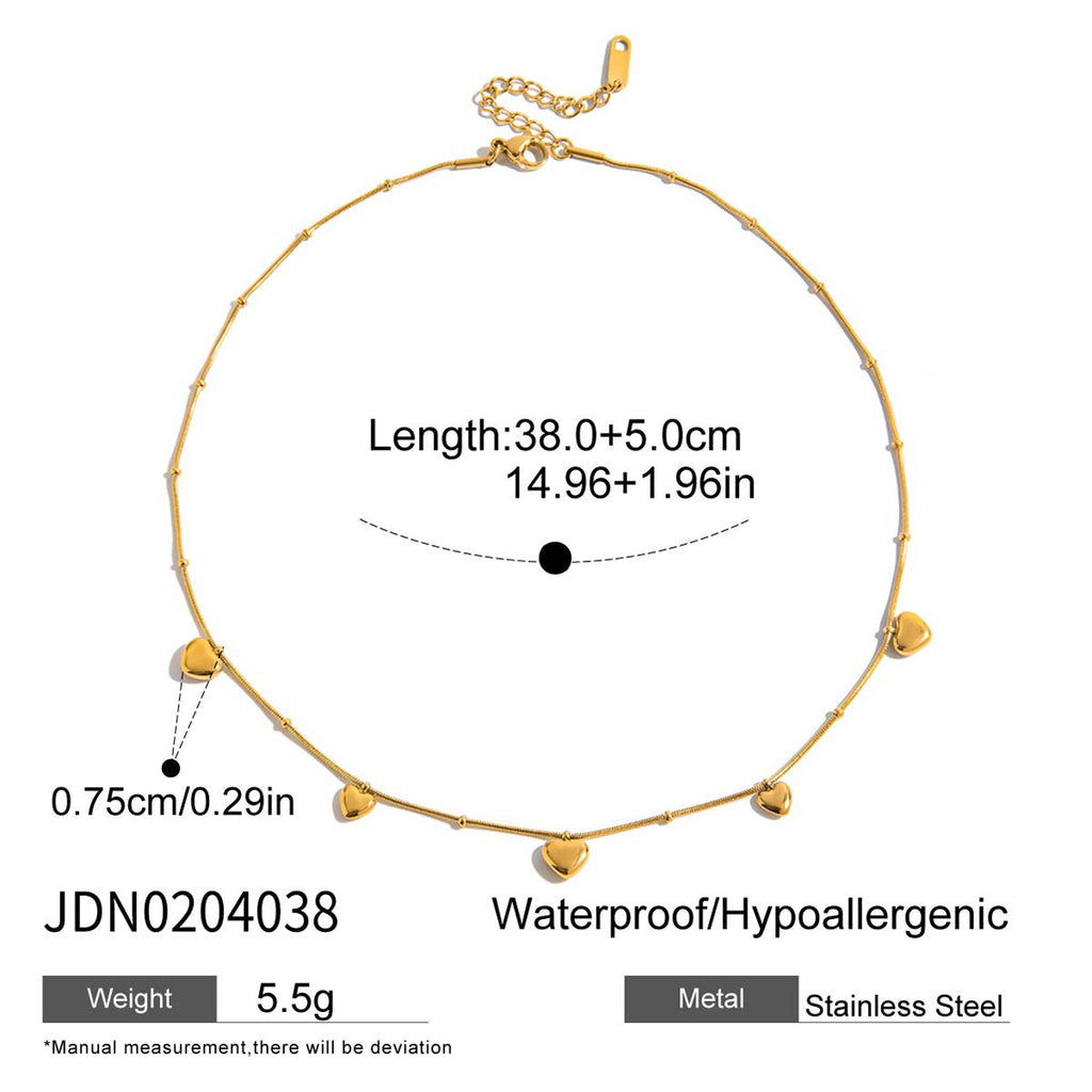 Small Waist Necklace Fortune Bead Collarbone Chain Stainless Steel Jewelry for Women