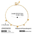Gold-Plated Beaded Stainless Steel Chain Necklace — front detail — jewelry finish and design detail