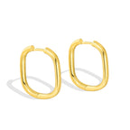 Gold-Plated Brass Geometric Oval Earrings styled for independent jewelry boutiques