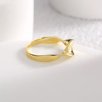 R0469 Minimalist Fashion Smooth Design Cool Ring for Women Copper Plated with Real Gold Unique Irregular Tail Ring