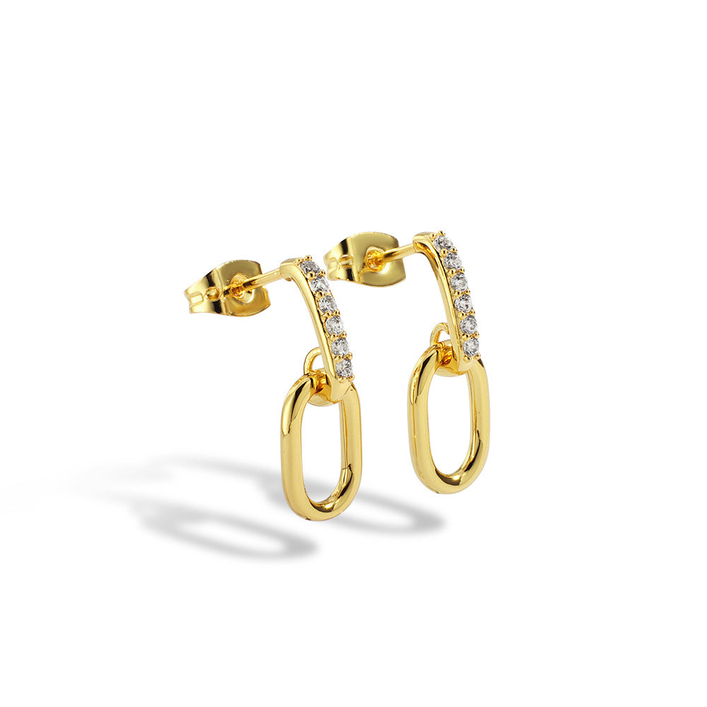 E0078 Minimalist Cool Style Earrings Geometric Earrings Women's Fashion Diamond Design Earrings