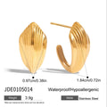 Cubic Zirconia Gold-Plated Stainless Steel Earrings — jewelry construction — jewelry finish and design detail