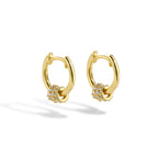 E0081 Fashion Diamond-Studded Multi-Hoop Earrings for Women, Stone-Studded Hoop Earrings, gold Export Small Accessories