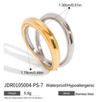 Color Block Ring Non-Fading Jewelry Stainless Steel Accessories for Women