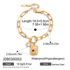 2H Original Zircon Necklace Earrings Stainless Steel Bracelet Jewelry for Women Non-Fading