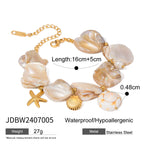 Ocean Series Stainless Steel Shell Necklace Starfish Bracelet Beach Summer Accessories Jewelry