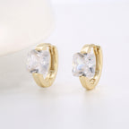SE0128 S925Silver plating14K Gold Fashion Design Square Large Zircon Earrings for Women Minimalist Ear Jewelry