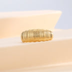 R0140 Bread Pattern Smooth Gold-Plated Ring for Women, Unique Fashionable Minimalist Style gold