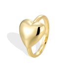 CYR0605 Simple Three-Dimensional Heart Peach Heart Copper Ring
