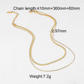 Gold-Plated Stainless Steel Layered Necklace with Chain Detail — side detail — jewelry finish and design detail