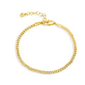 18K Gold-Plated Brass Cuban Link Chain Bracelet with gold-tone brass construction
