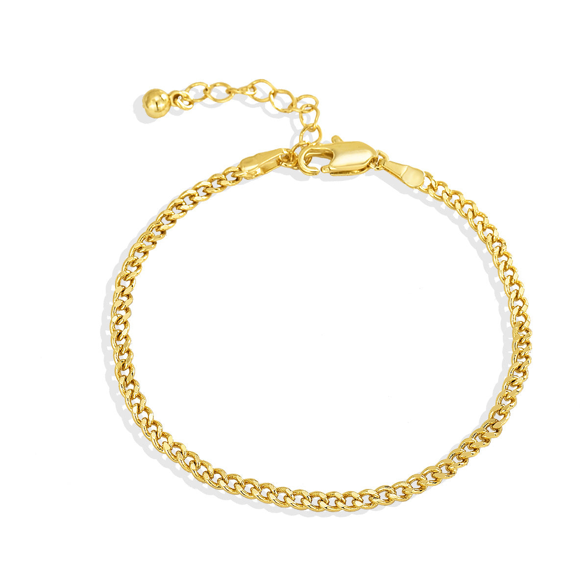 B0047 Trendy New Copper plating18K Gold Cuban Chain Side Chain Bracelet Source