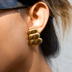 18K Gold Stainless Steel Earrings Ear Studs Design Sense Jewelry