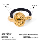 18k Gold Stainless Steel Hair Tie Hair Accessory Glossy U Large Black Hair Tie