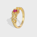 R0395 Fashionable Red Zircon Ring for Women New Romantic Unique Ring