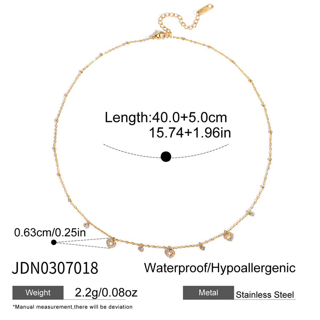 Zircon Necklace Women's Collarbone Chain Non-Fading Stainless Steel Jewelry