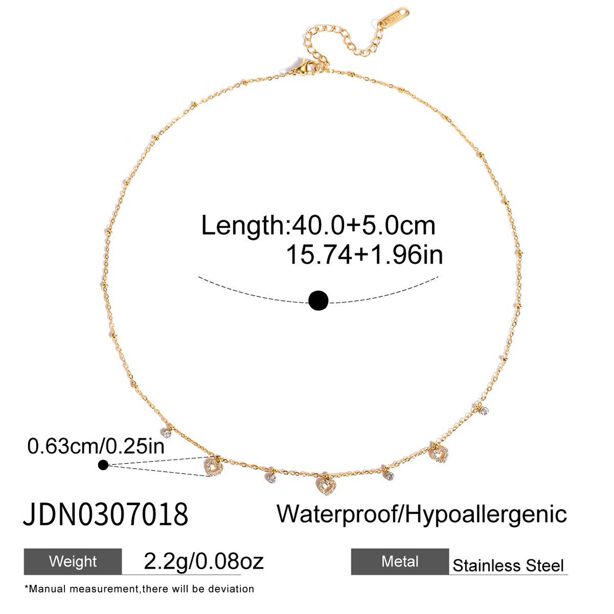 Zircon Necklace Women's Collarbone Chain Non-Fading Stainless Steel Jewelry